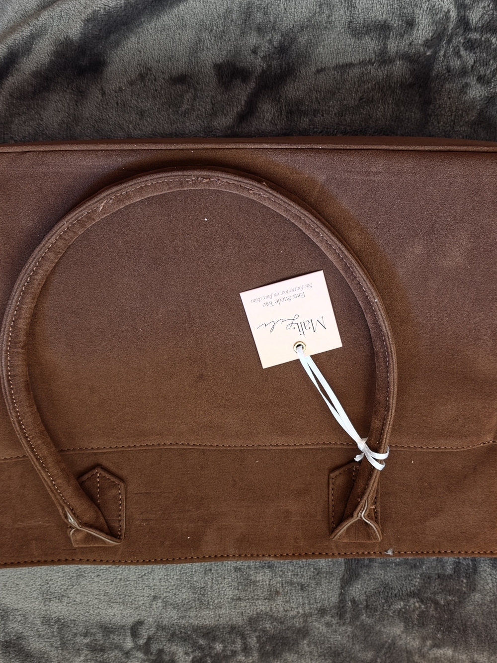 Faux Suede Tote Bag